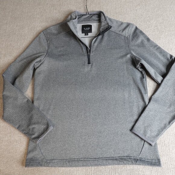 01 Algo Sweater Small Gray 1/4 Zip Waffle Thermal Pullover - Picture 1 of 5